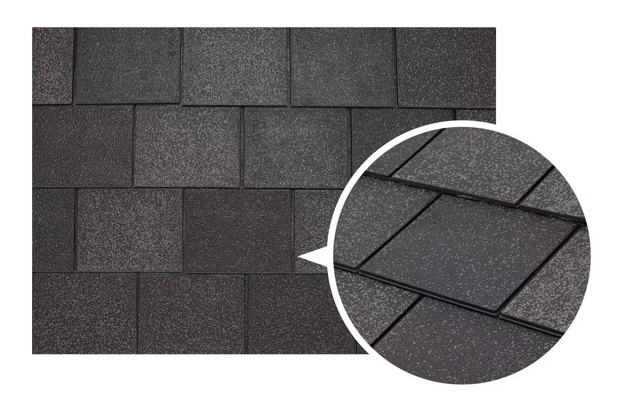 F-Wave Charcoal shingle a slate gray color. 